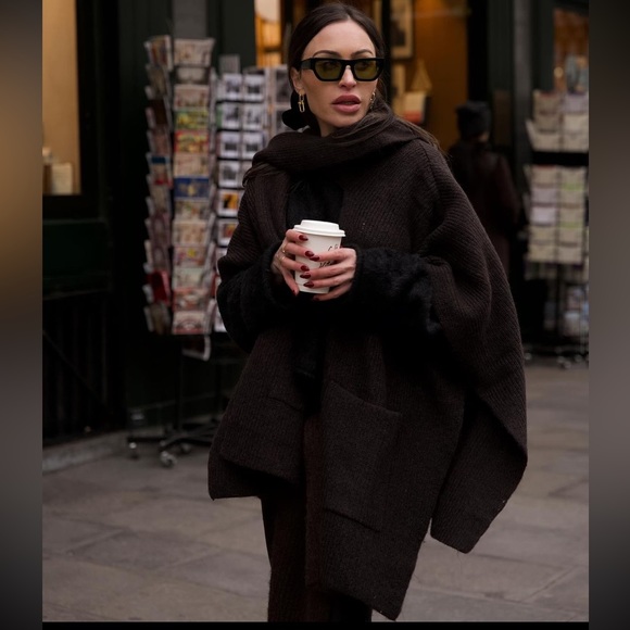 ZARA SHAWL COLLAR KNIT JACKET - Picture 2 of 13